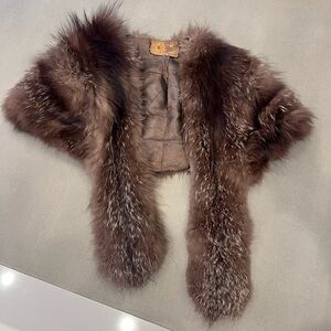 Vintage Alaska Fur Co. Silver Fox Fur Stole wrap 1950’s 60’s